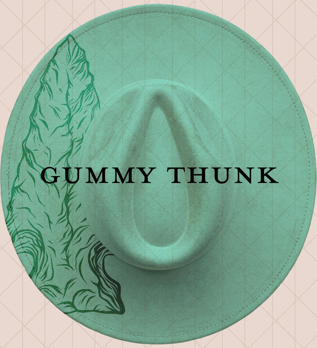 Light Mint Burned Wide Brim Vegan Suede Hat