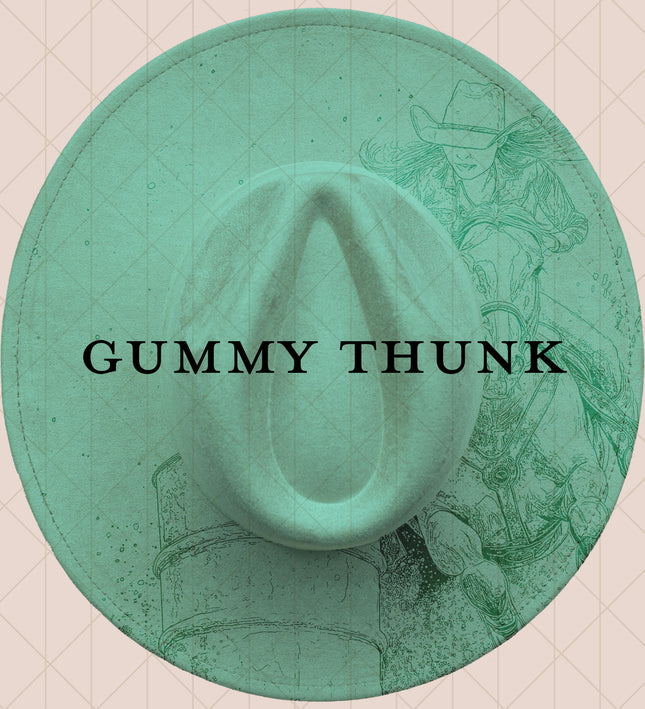 Light Mint Burned Wide Brim Vegan Suede Hat