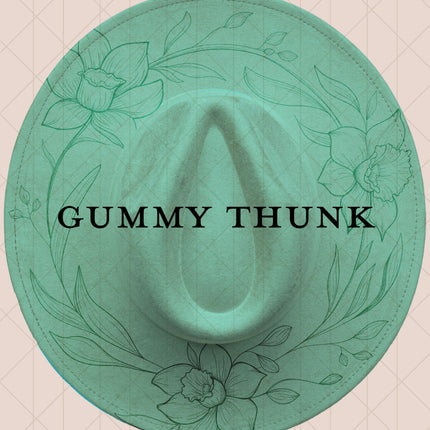 Light Mint Burned Wide Brim Vegan Suede Hat