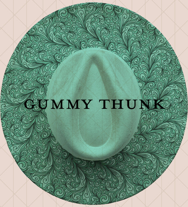 Light Mint Burned Wide Brim Vegan Suede Hat