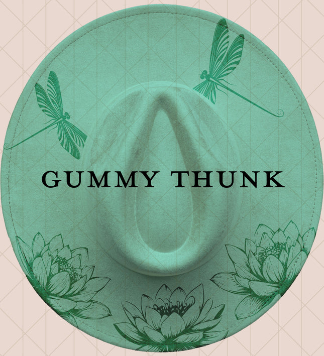 Light Mint Burned Wide Brim Vegan Suede Hat