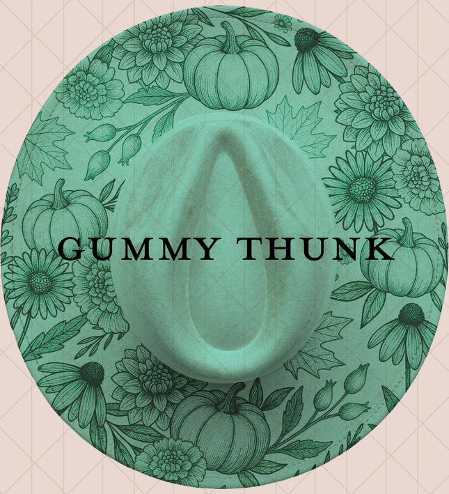 Light Mint Burned Wide Brim Vegan Suede Hat