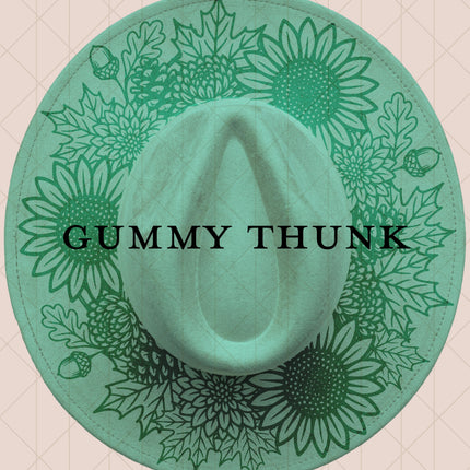 Light Mint Burned Wide Brim Vegan Suede Hat