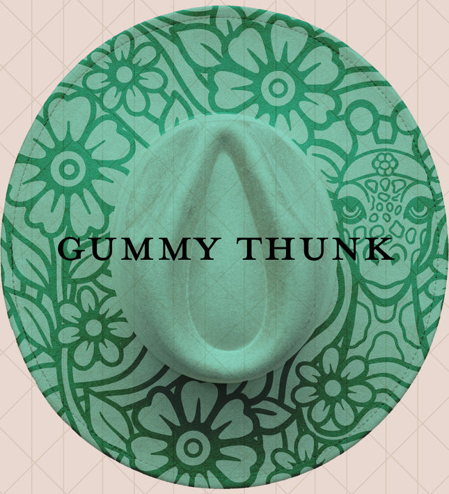 Light Mint Burned Wide Brim Vegan Suede Hat