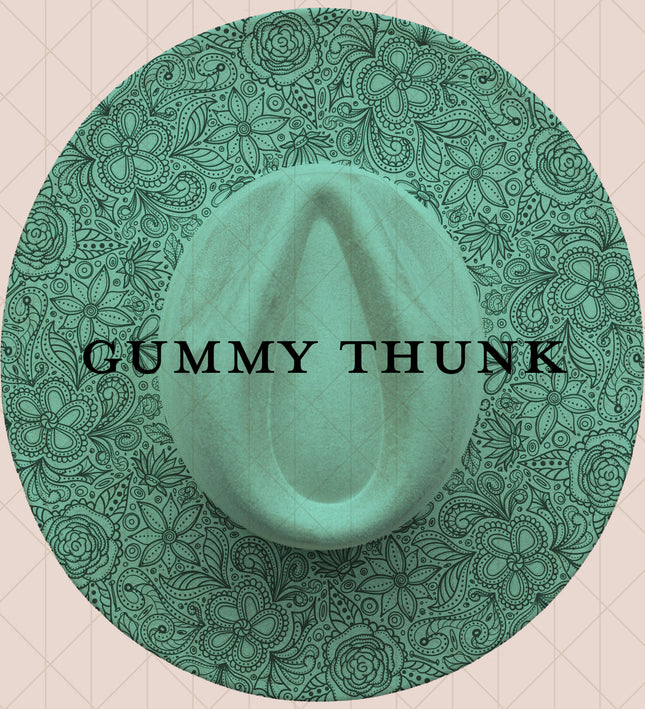 Light Mint Burned Wide Brim Vegan Suede Hat