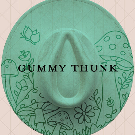 Light Mint Burned Wide Brim Vegan Suede Hat