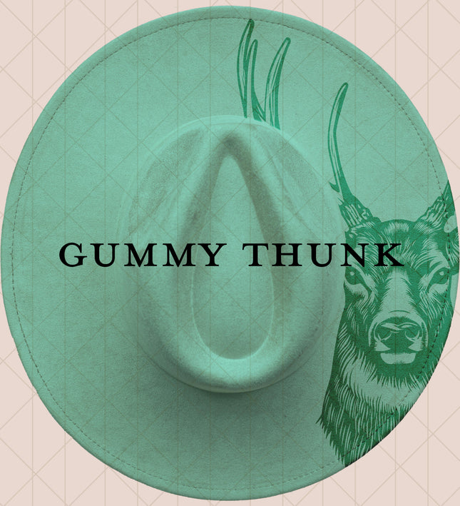 Light Mint Burned Wide Brim Vegan Suede Hat