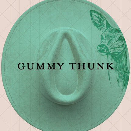 Light Mint Burned Wide Brim Vegan Suede Hat
