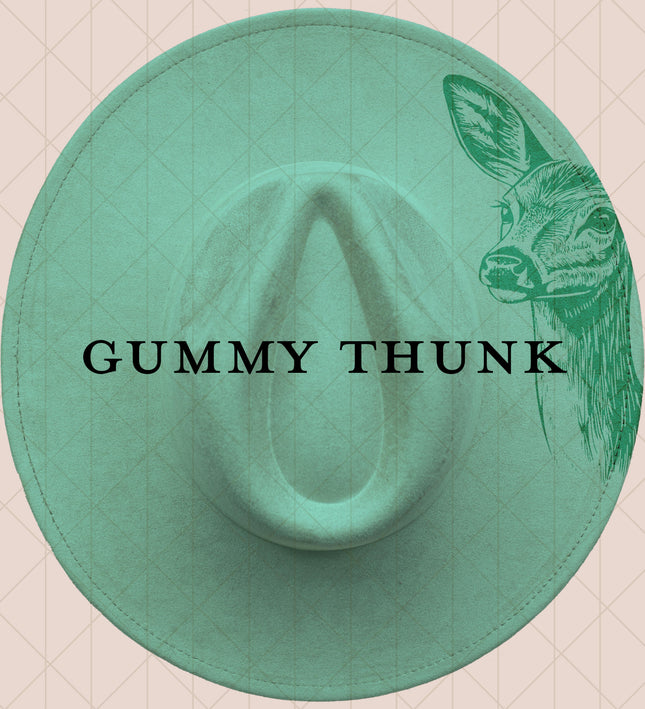 Light Mint Burned Wide Brim Vegan Suede Hat