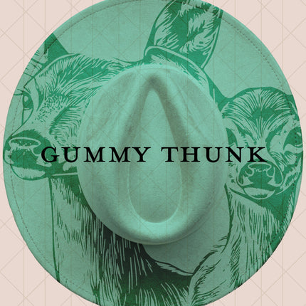 Light Mint Burned Wide Brim Vegan Suede Hat