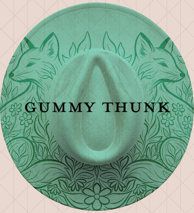 Light Mint Burned Wide Brim Vegan Suede Hat