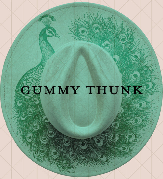 Light Mint Burned Wide Brim Vegan Suede Hat