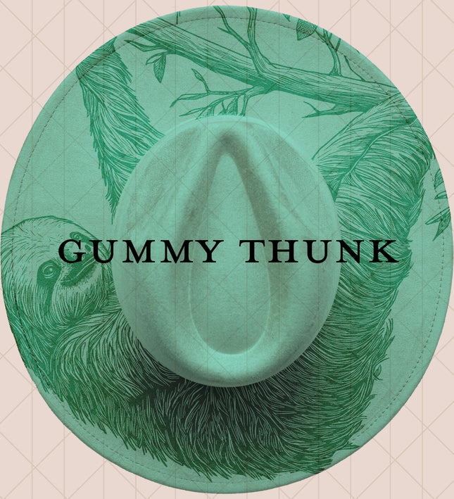 Light Mint Burned Wide Brim Vegan Suede Hat