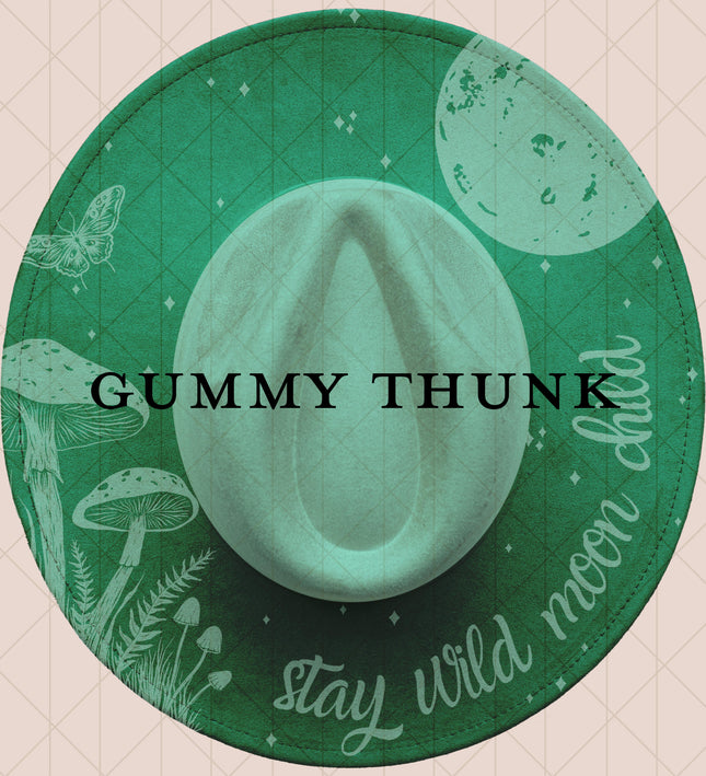 Light Mint Burned Wide Brim Vegan Suede Hat
