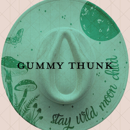 Light Mint Burned Wide Brim Vegan Suede Hat