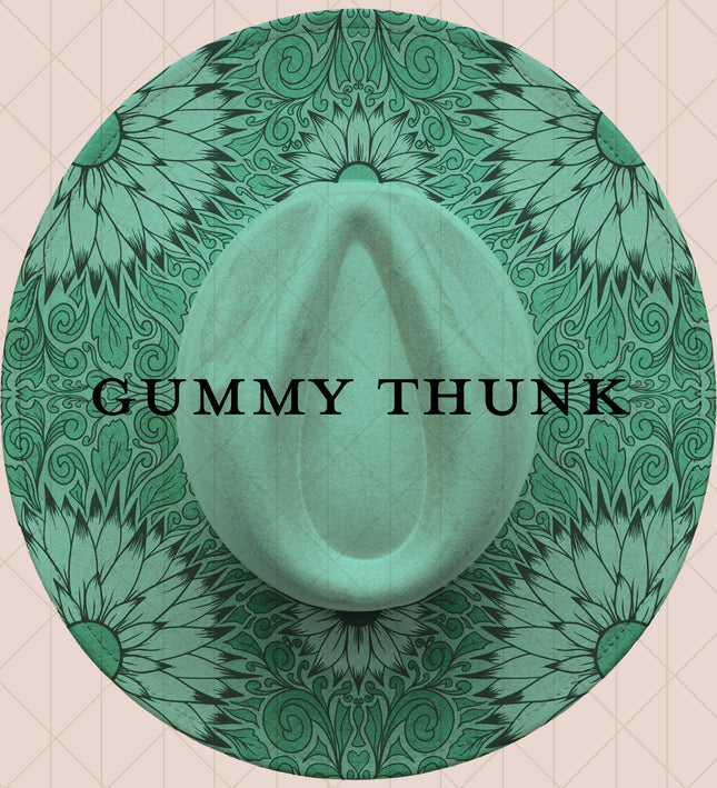 Light Mint Burned Wide Brim Vegan Suede Hat