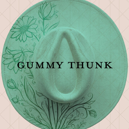 Light Mint Burned Wide Brim Vegan Suede Hat