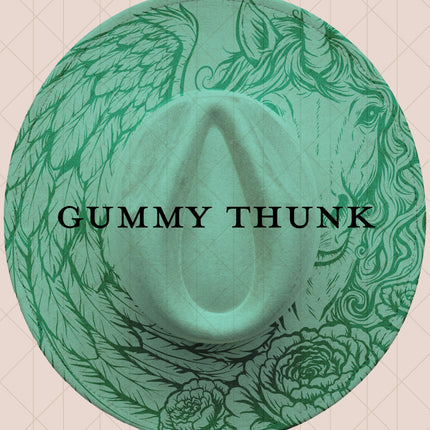Light Mint Burned Wide Brim Vegan Suede Hat