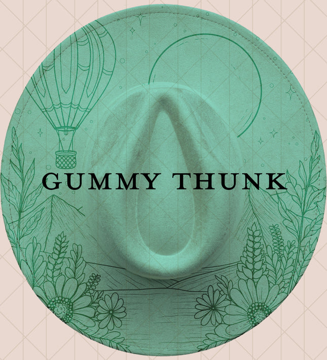 Light Mint Burned Wide Brim Vegan Suede Hat