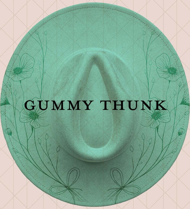 Light Mint Burned Wide Brim Vegan Suede Hat