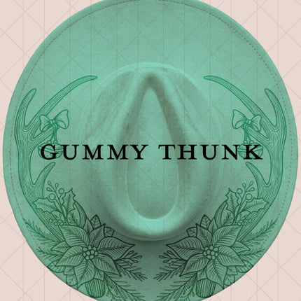 Light Mint Burned Wide Brim Vegan Suede Hat