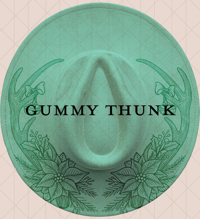 Light Mint Burned Wide Brim Vegan Suede Hat