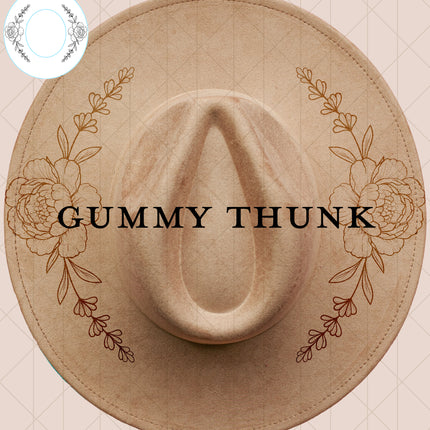 Peony Promise: Digital Laser Design and Template Wide Brim Hat SVG File Only