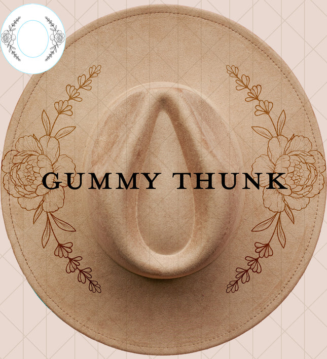Peony Promise: Digital Laser Design and Template Wide Brim Hat SVG File Only