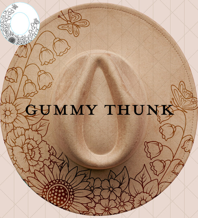 Butterfly Blossoms Digital Laser Design and Template Wide Brim Hat SVG File Only