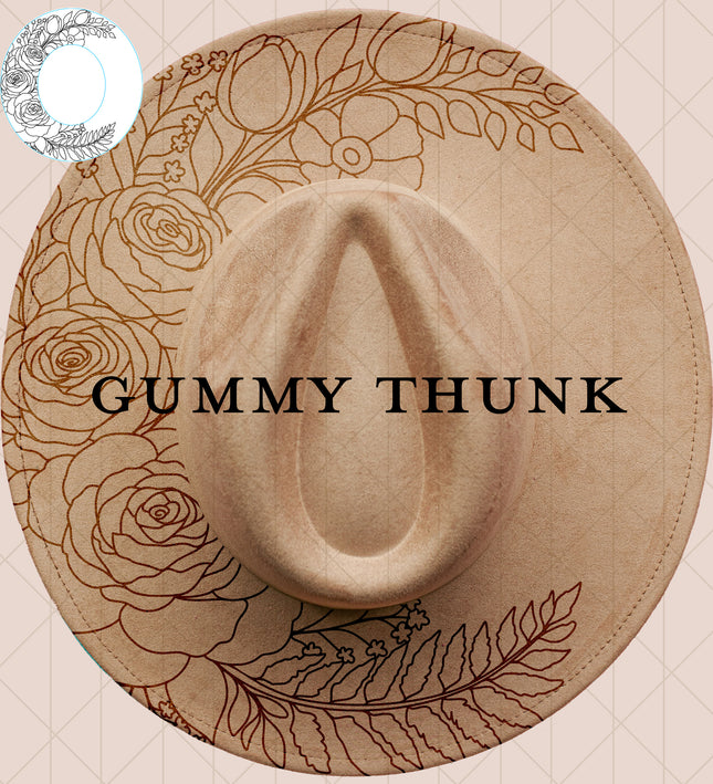 Roses in Bloom Digital Laser Design and Template Wide Brim Hat SVG File Only