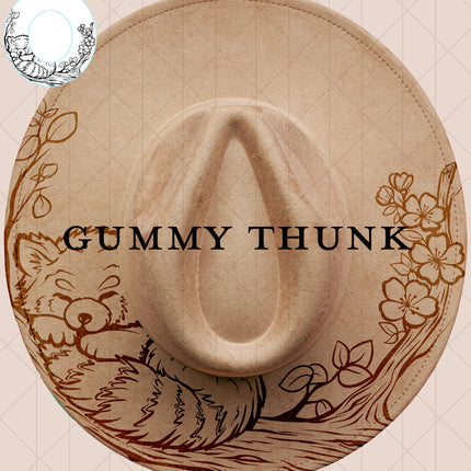 Red Panda Digital Laser Design and Template Wide Brim Hat SVG File Only