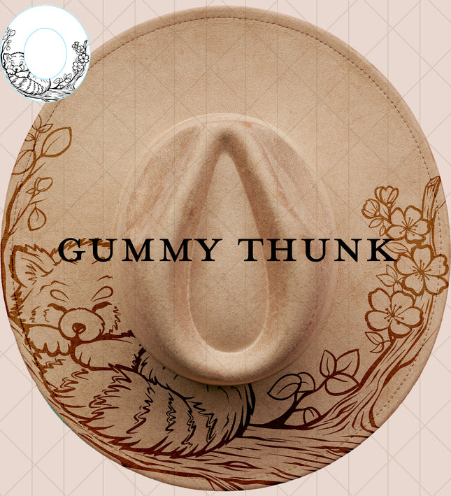 Red Panda Digital Laser Design and Template Wide Brim Hat SVG File Only