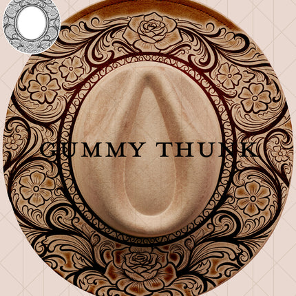 Tooled Leather Digital Laser Design and Template Wide Brim Hat SVG File Only