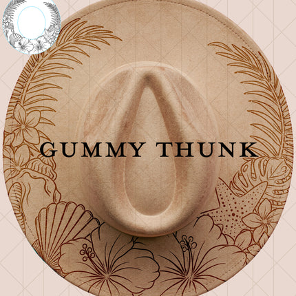 Beach Bum Digital Laser Design and Template Wide Brim Hat SVG File Only