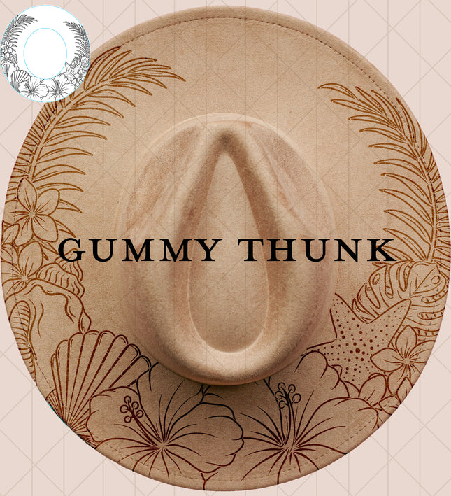 Beach Bum Digital Laser Design and Template Wide Brim Hat SVG File Only