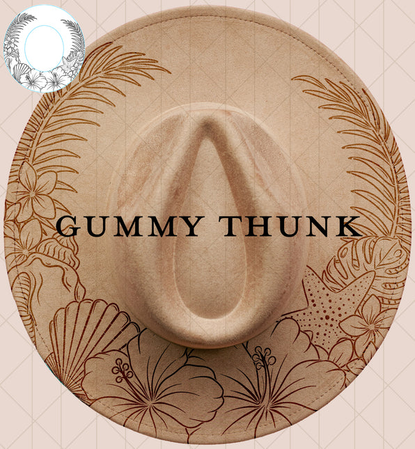 Beach Bum Digital Laser Design and Template Wide Brim Hat SVG File Only