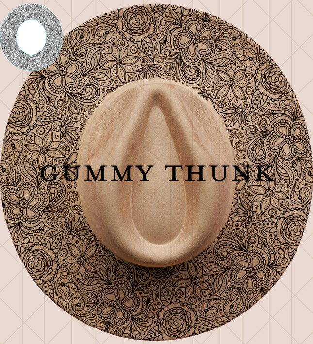 Ink Blossom Digital Laser Design and Template Wide Brim Hat SVG File Only