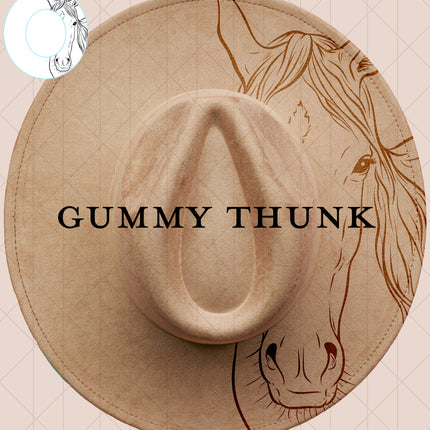 Horse of Course Digital Laser Design and Template Wide Brim Hat SVG File Only