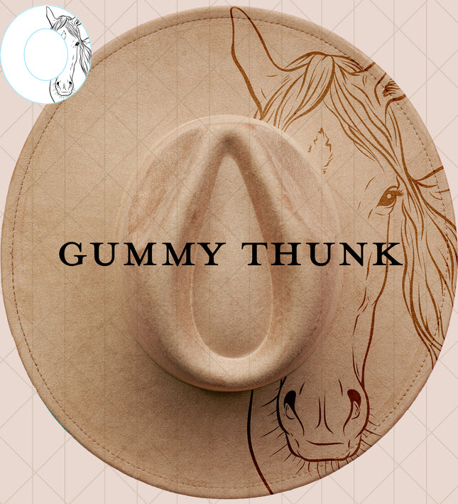 Horse of Course Digital Laser Design and Template Wide Brim Hat SVG File Only