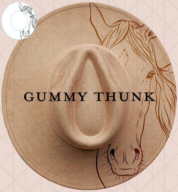 Horse of Course Digital Laser Design and Template Wide Brim Hat SVG File Only