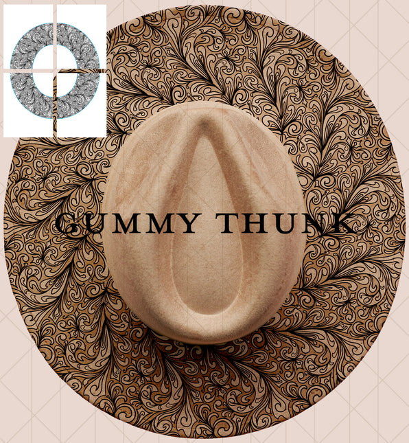 Doodle Dandy Printable Hand Burning Design Wide Brim Hat PNG Only
