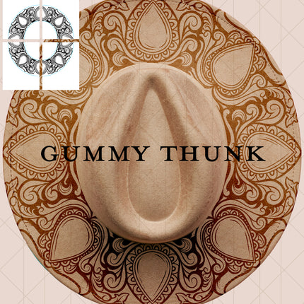 Highland Gems Printable Hand Burning Design Wide Brim Hat PNG Only