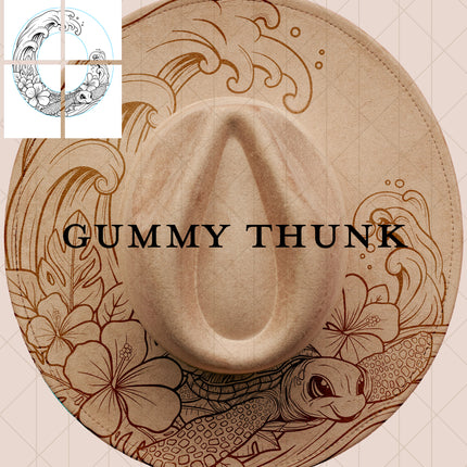 Shell Yeah: Printable Hand Burning Design Wide Brim Hat PNG Only