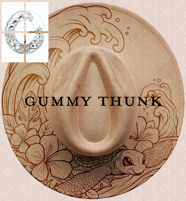 Shell Yeah: Printable Hand Burning Design Wide Brim Hat PNG Only