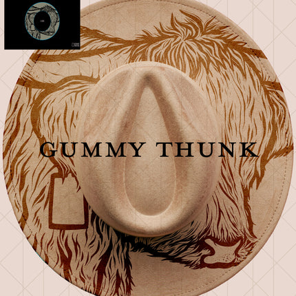 Highland Cow Digital Projector Design and Template Wide Brim Hats PNG File Only
