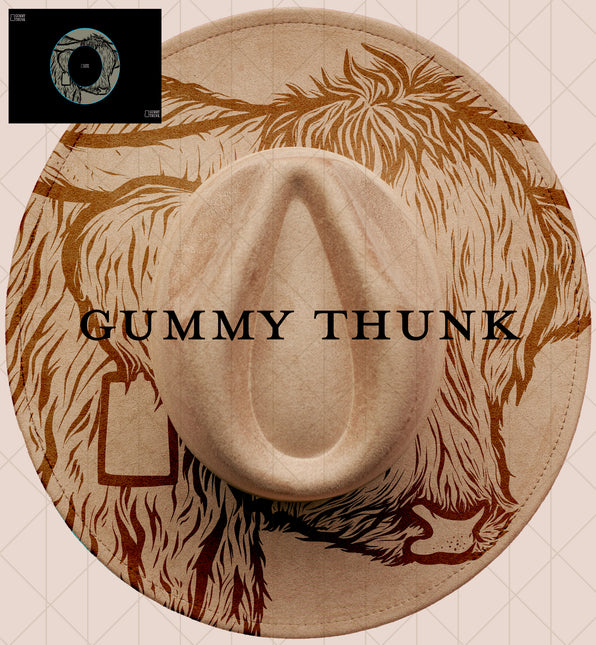 Highland Cow Digital Projector Design and Template Wide Brim Hats PNG File Only
