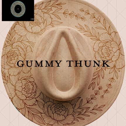 Peony Paradise Projector Design and Template Wide Brim Hats PNG File Only