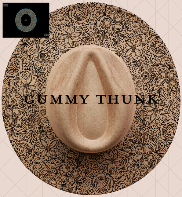 Ink Blossom Digital Projector Design and Template Wide Brim Hats PNG File Only