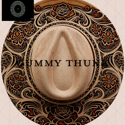 Tooled Leather Inverted Digital Projector Design and Template Wide Brim Hats PNG File Only