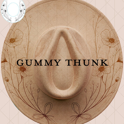 Wildflowers and Bows Digital Laser  Design and Template Wide Brim Hat SVG File Only